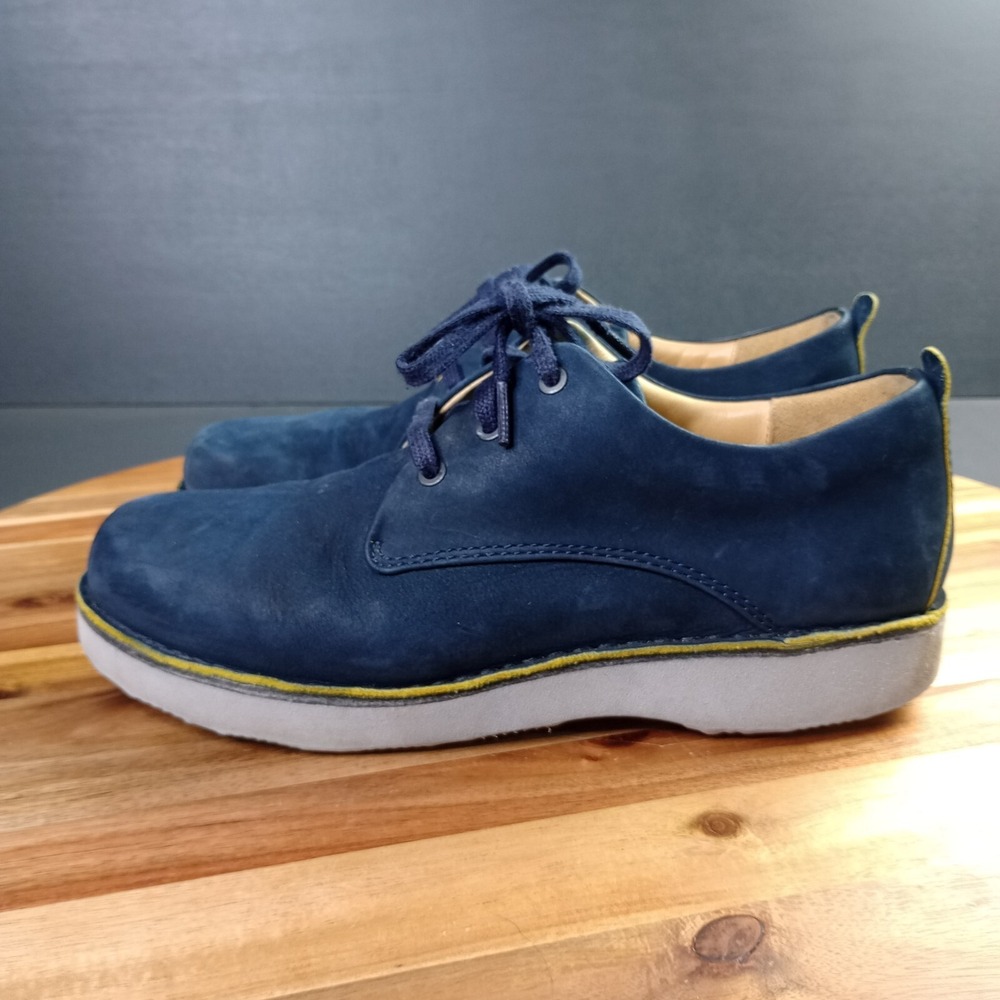 Samuel Hubbard Mens 9.5 M Navy Nubuck Free Oxford Leather‎ Shoes Vibram Sole